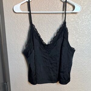 Colsie Black Camisole PJs with Lace Detail